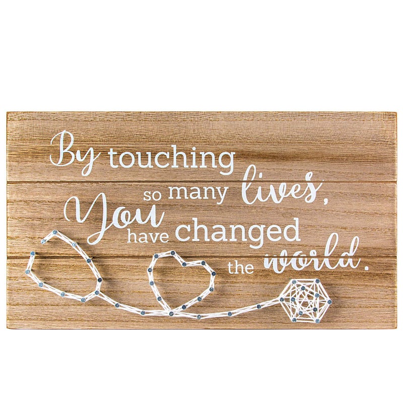 VILIGHT Nurse Thank you Gifts for Women Men - Nurse Retirement Gift Sign - By Touching So Many Lives You Have Changed The World - Handmade 3D String Art 12x6.6 Inches - Image 1