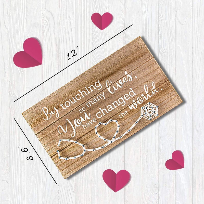 VILIGHT Nurse Thank you Gifts for Women Men - Nurse Retirement Gift Sign - By Touching So Many Lives You Have Changed The World - Handmade 3D String Art 12x6.6 Inches - Image 3