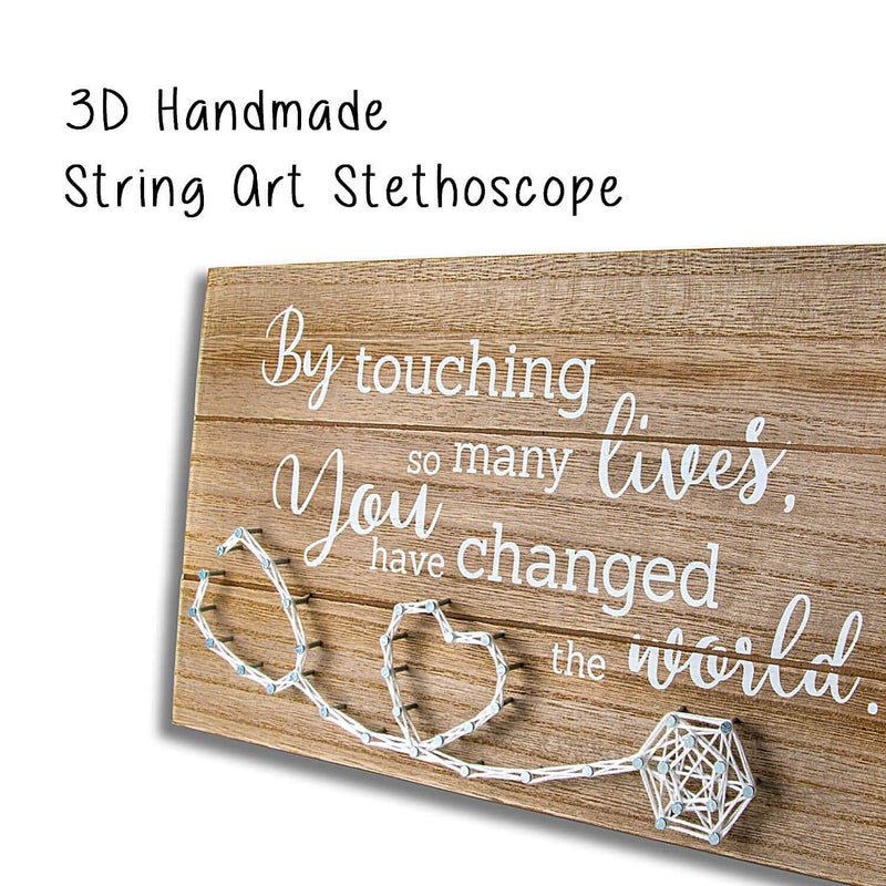 VILIGHT Nurse Thank you Gifts for Women Men - Nurse Retirement Gift Sign - By Touching So Many Lives You Have Changed The World - Handmade 3D String Art 12x6.6 Inches - Image 4