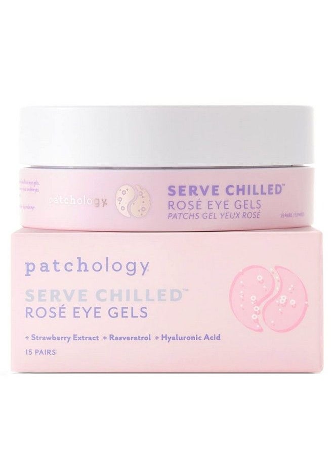 Patchology Serve Chilled Rosé Eye Gels Eye Patches For Puffy Eyes & Dark Circles Gel Eye Patches Under Eye Mask W/Hyaluronic Acid Eye Treatment Products & Mini Beauty Products (15 Pairs/Jar)  - Image 2