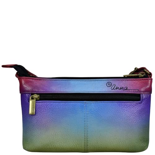Anna by Anuschka Women's Original Genuine Leather Hand-Painted Crossbody Organizer - Leather Handbag for Women - Desert Moon - Image 2