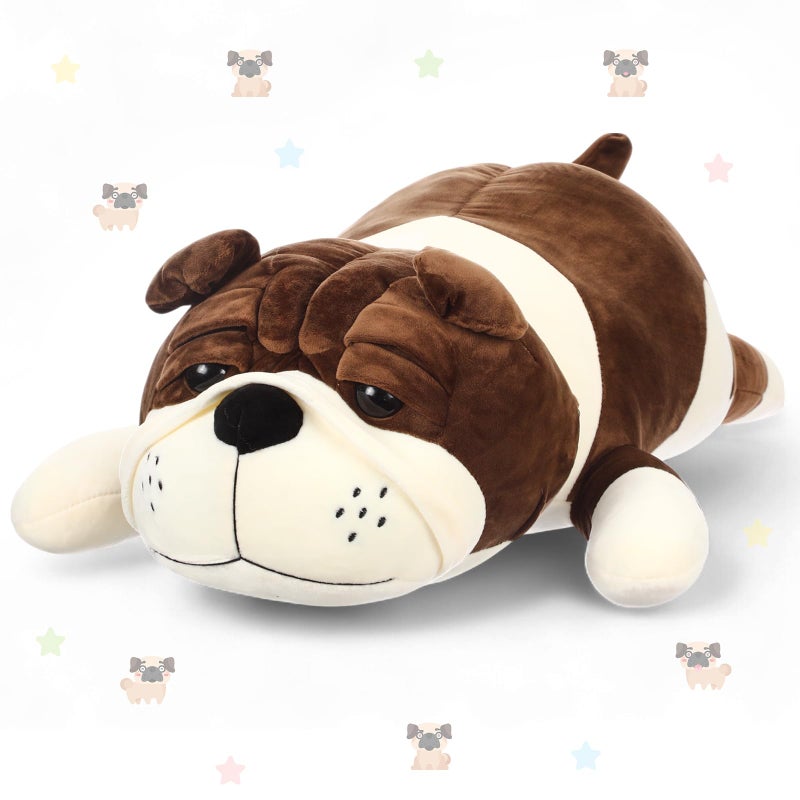 Vertintong 236 Soft Dog Plush Huggable Stuffed Animal Pillow for Kids Birthday Gift Brown Cuddle Puppy Toy for Sleep Support Washable Bedtime Companion for Boys Girls - Image 3