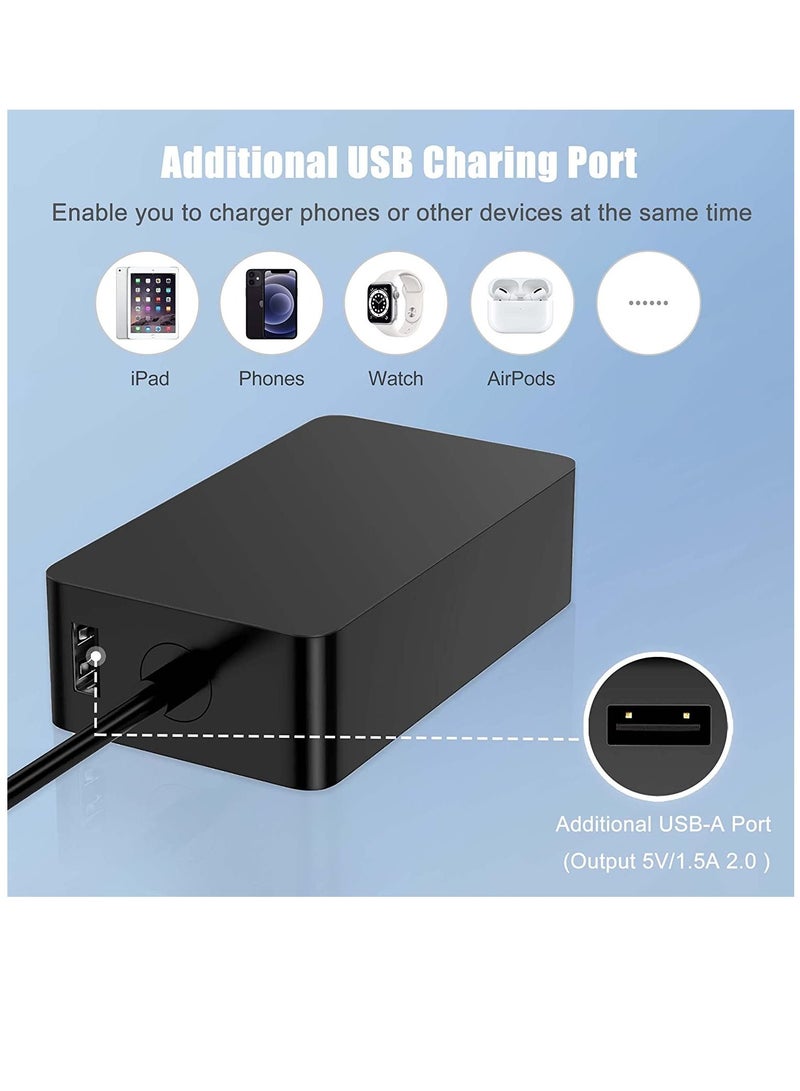 Ntech Surface Tablet Charger Adapter for Microsoft Surface Pro 3/4/5/6/2017/Surface Go & Surface Book Windows Surface Laptop Charger(44W 15V 2.58A) - Image 3