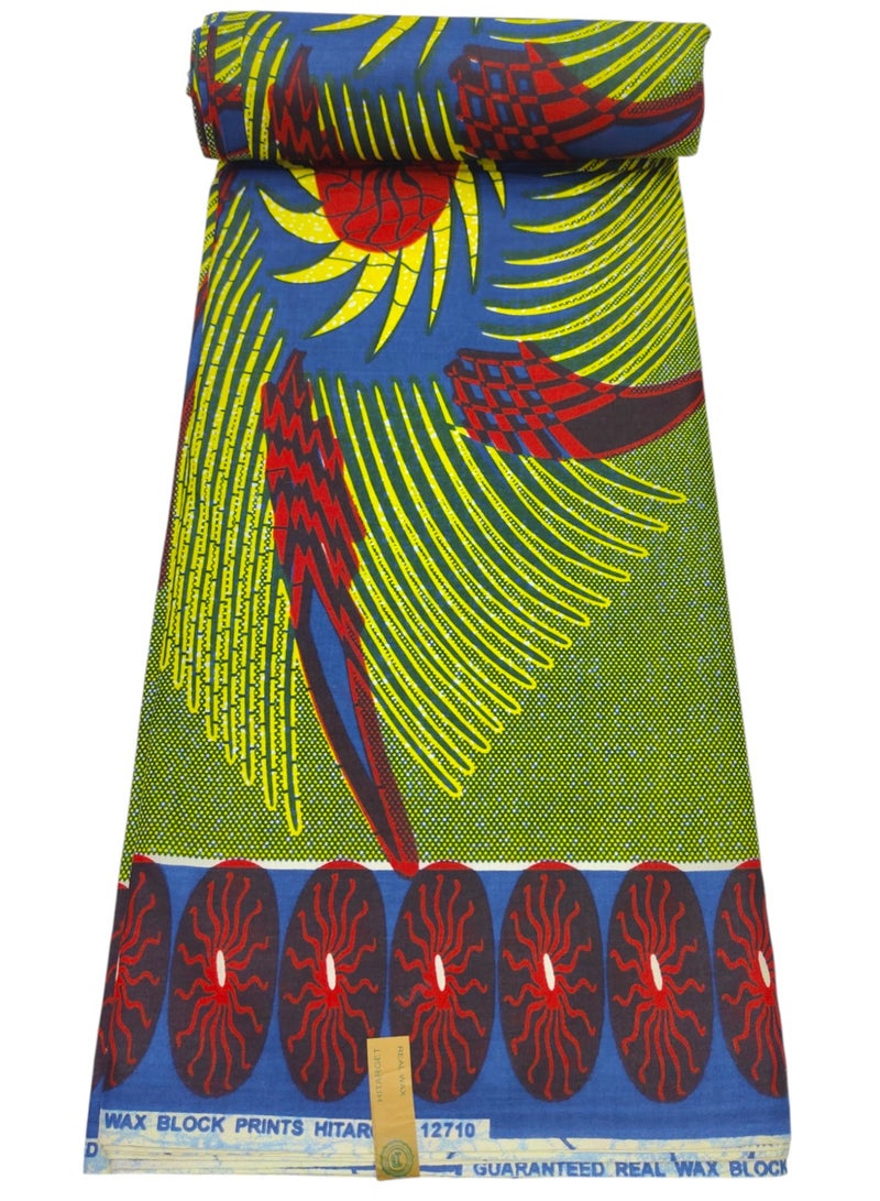 African Fabric 100% Cotton Hitarget Wax 6 Yards (12710) - Image 2