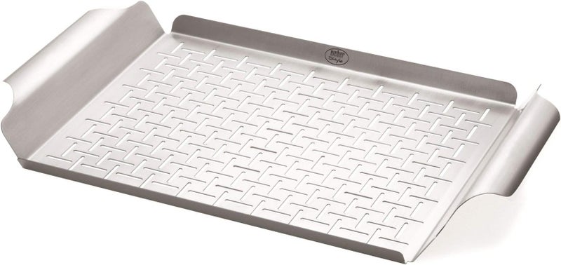 WEBER - Deluxe Grilling Pan, Fits 57cm and larger charcoal barbecues, Dishwasher safe, 3.6cm Height x 30cm Width x 44cm Depth