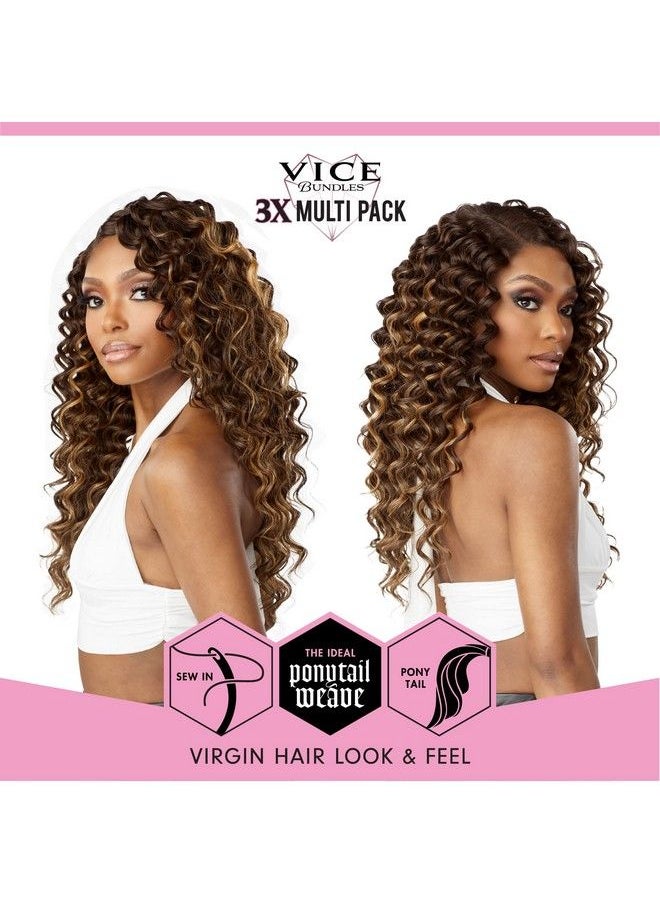 Sensationnel - Vice Bundles Multi Weaving Synthetic Virgin Hair Dupe Bundle Hair Layered 1 Pack Solution Vice Bundle Multi With 2X5 Lace Closure Vice Bundle Multi Deep Twist (18 20 22 Inch T2/27) - Image 1