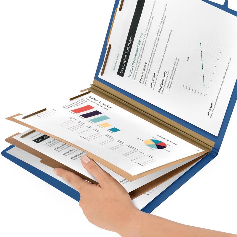 Blue Summit Supplies 30 Letter Size Dark Blue Classification Folders, 2 Dividers, 2 Inch Tyvek Expansions, Durable 2 Prongs, Letter Size, Dark Blue Color, 30 Pack - Image 3