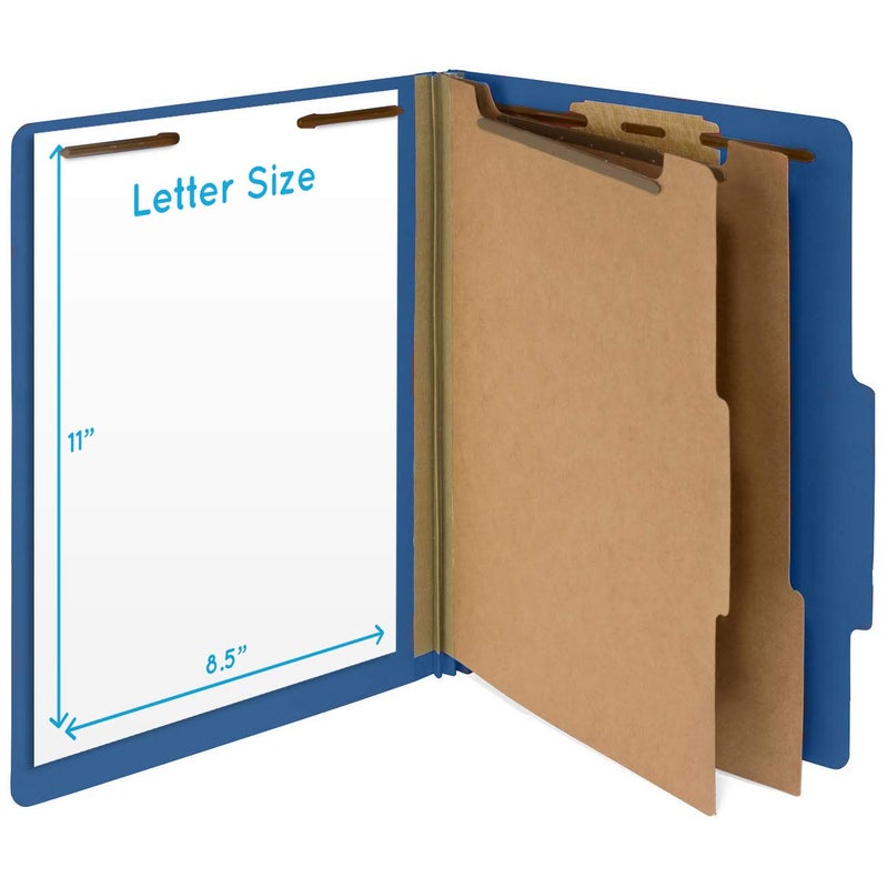 Blue Summit Supplies 30 Letter Size Dark Blue Classification Folders, 2 Dividers, 2 Inch Tyvek Expansions, Durable 2 Prongs, Letter Size, Dark Blue Color, 30 Pack - Image 2