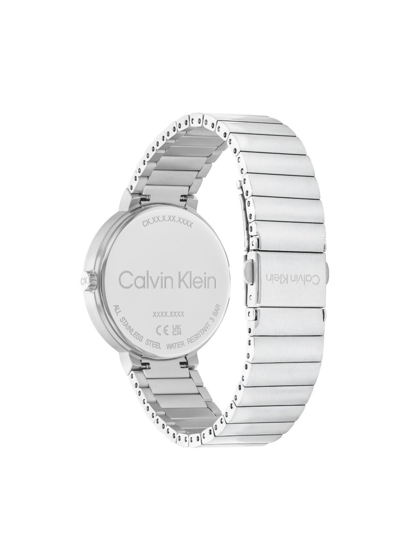 CALVIN KLEIN ساعة نسائية دائرية أنالوج باللون الأزرق الجليدي - 25100032  - Image 3