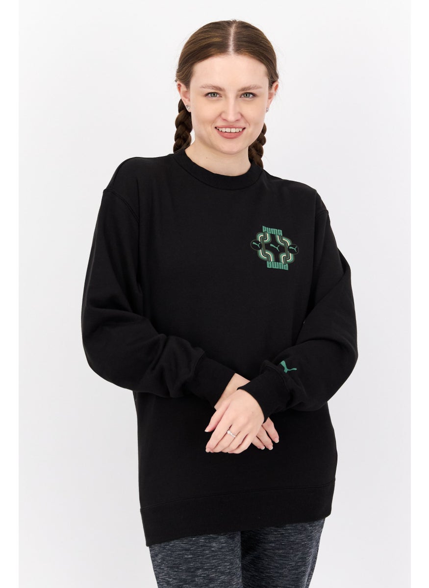 PUMA Women Sportswear Fit Long Sleeve Outdoor Sweatshirt, Black  - Image 1