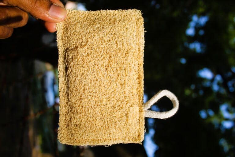 MARMORIS ECOM Natural Loofah Body Scrubber, Organic Eco-Friendly Sun Dried Bath Sponge, Gentle Exfoliating Loofah with Hanging Loop, Ideal for Women & Men, Ridge Gourd Fibre, Lightweight Cleansing Scrub (Rectangle- Pack of 1) - Image 2