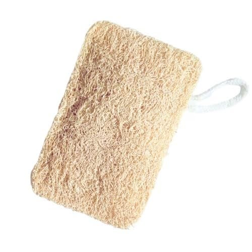MARMORIS ECOM Natural Loofah Body Scrubber, Organic Eco-Friendly Sun Dried Bath Sponge, Gentle Exfoliating Loofah with Hanging Loop, Ideal for Women & Men, Ridge Gourd Fibre, Lightweight Cleansing Scrub (Rectangle- Pack of 1) - Image 1