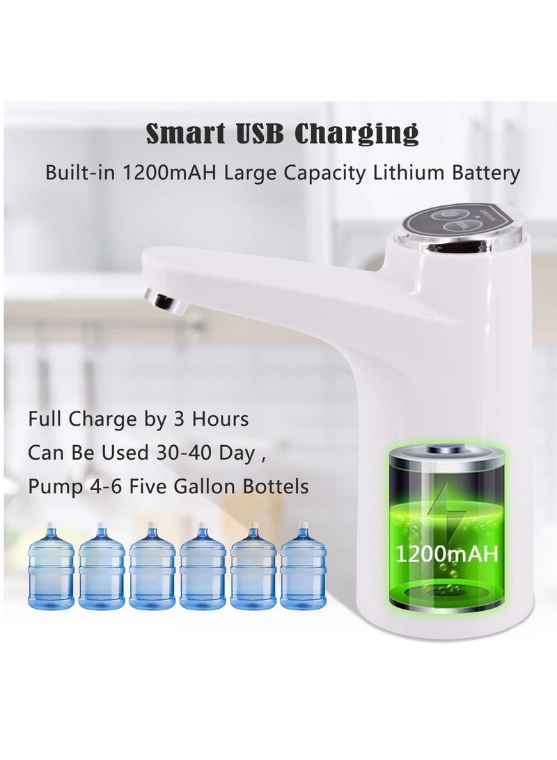 مضخة موزع الماء لزجاجة 5 غالون حرة مضخة المياه الشرب الكمية المحمولة بالشحن عبر USB مضخة زجاجات كهربائية متعددة الأغراض للمنزل والتخييم  - Image 3
