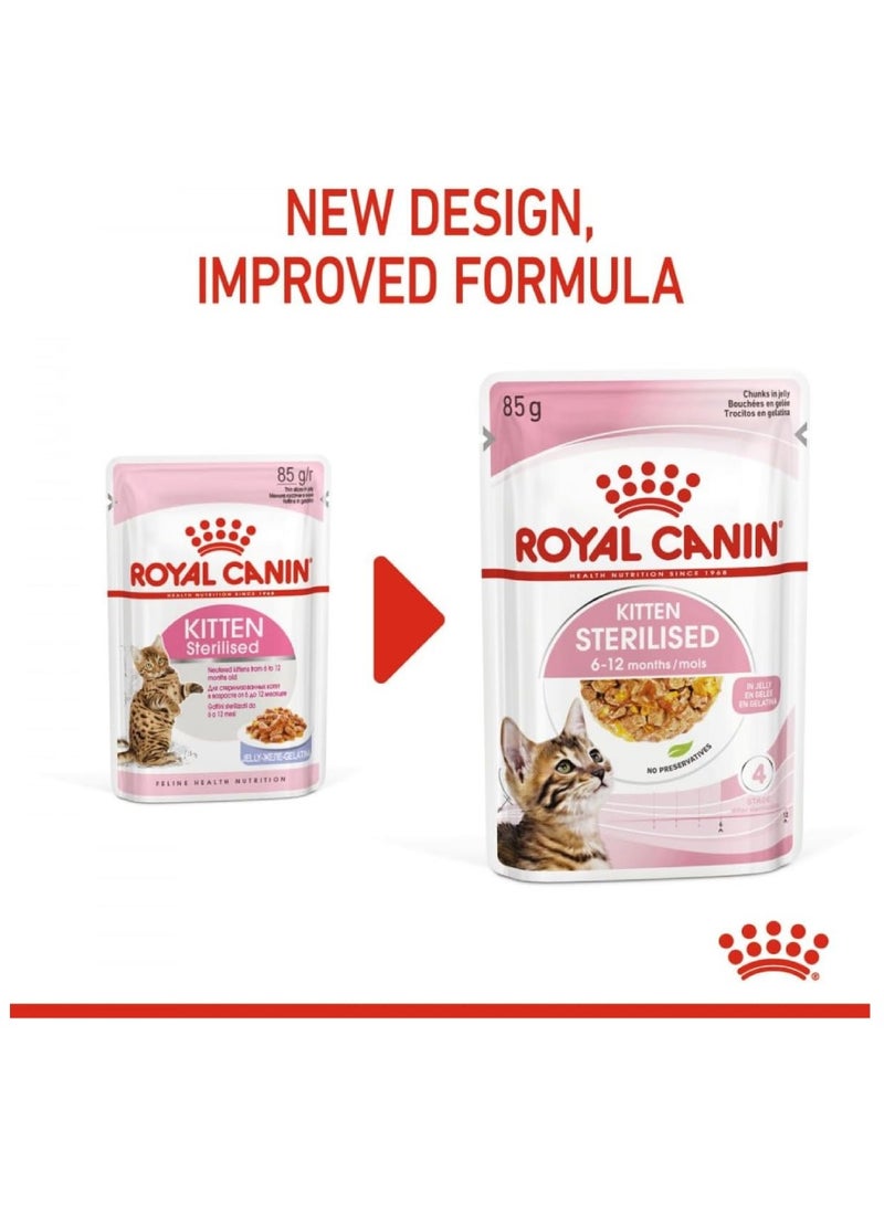 Royal Canin - Feline Health Nutrition Kitten Sterilised Jelly - 85 G - Image 2