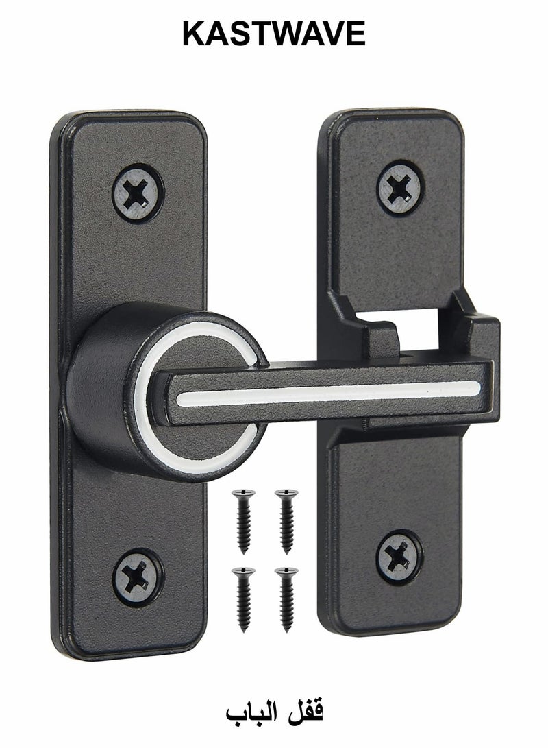 KASTWAVE 180 Degree Right Angle Door Lock, Heavy Duty Flip Door Latch Bolt Lock cam Lock Door and Window Push-Pull Lock Rod Bolt barn Push-Pull Door Lock (Luminous Tone) - Image 1
