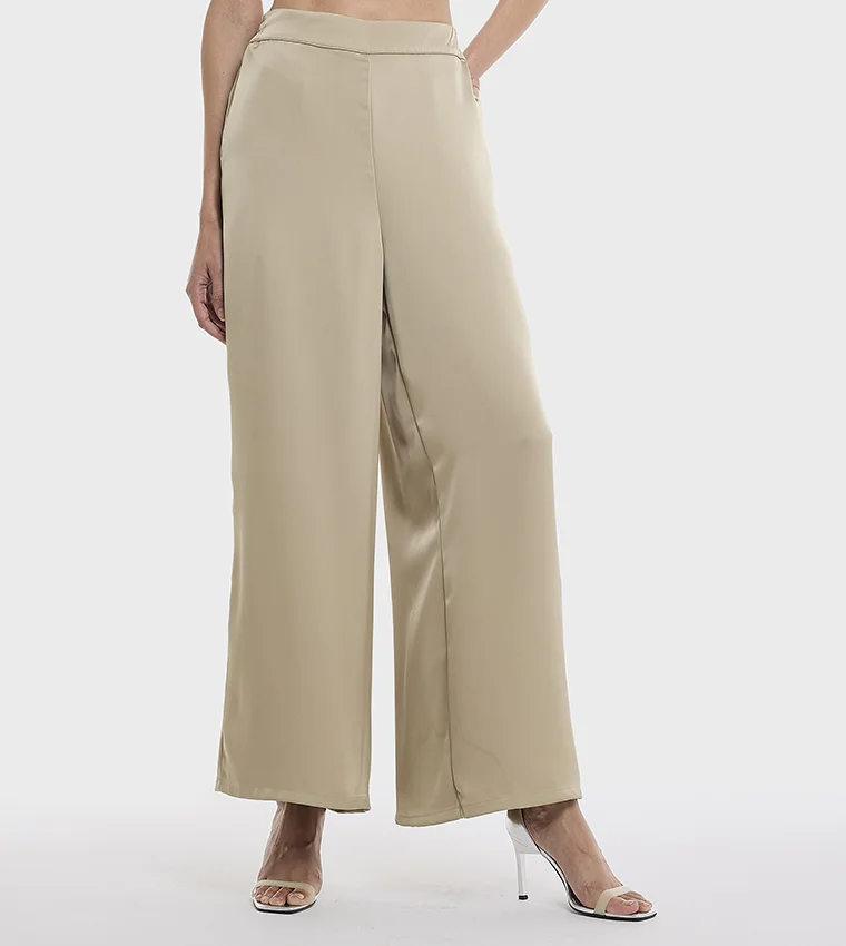 BCBG BCBG High Waist Wide Leg Trousers
