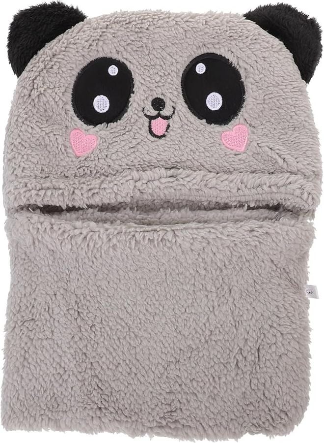 Grey Kids Hooded Scarf With Animal Ears Soft Material For Cold Weather - Image 1