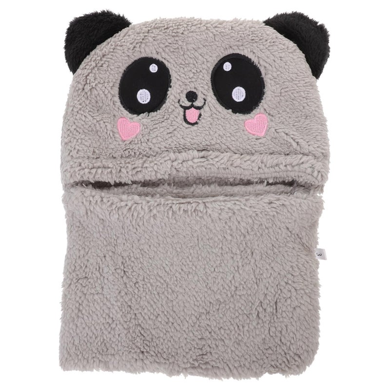 Grey Kids Hooded Scarf With Animal Ears Soft Material For Cold Weather - Image 2