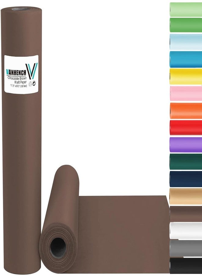 Vanhench 17.5"×963" (80/1/4FT) Wrapping Paper, Chocolate Brown Art Craft Paper Roll for Men Boys, Fathers Day Gift Wrapping Bouquet Flower Kraft Paper, Bulletin Board Paper - Image 1
