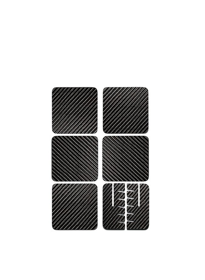 سي ار بي ان كوستر مربع من ألياف الكربون الحقيقية ، مجموعة من 5 مع حامل ، وأكواب للمشروبات ، وحصائر مقاومة للحرارة ، وأثاث حماية كوستر القهوة - المنزل والمكتب - Image 2