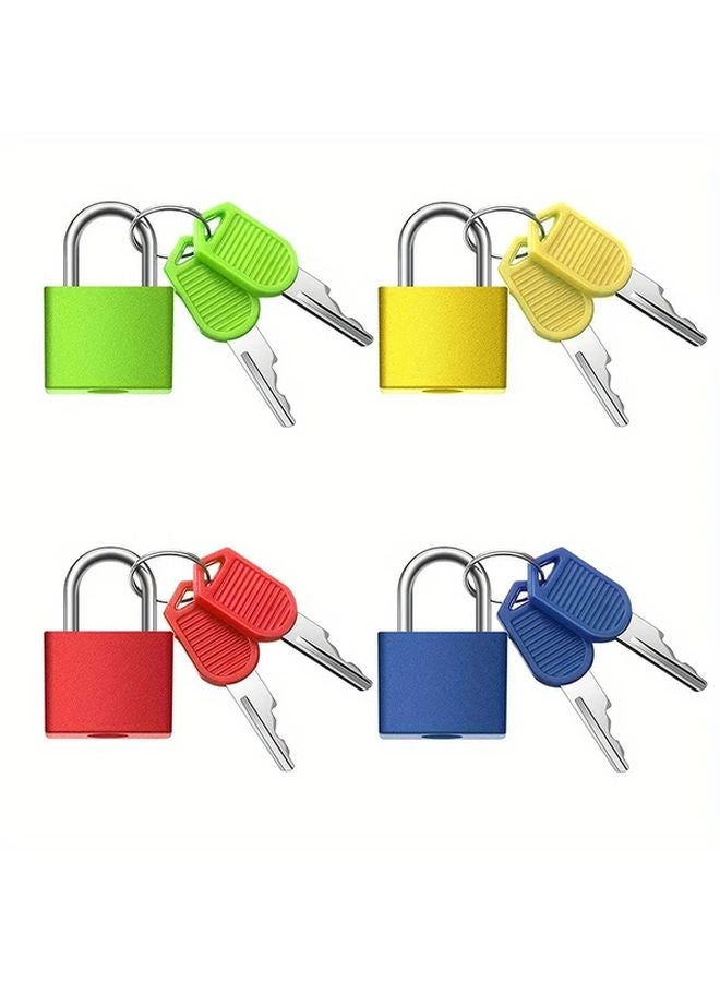 4pcs Set Assorted Color Metal Padlock With Key For Suitcase School Gym - Image 5