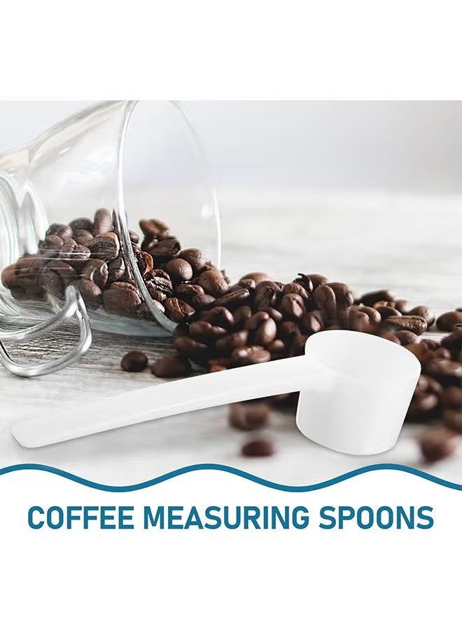 YJ 10 Pack Food Grade Long Handled Plastic Measuring Spoons, 5 g for measuring coffee, tea, milk powder, proteins, spices and other dry goods in white - Image 4