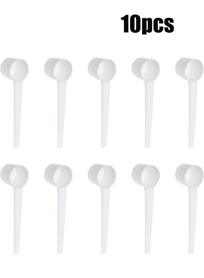 YJ 10 Pack Food Grade Long Handled Plastic Measuring Spoons, 5 g for measuring coffee, tea, milk powder, proteins, spices and other dry goods in white - Image 1