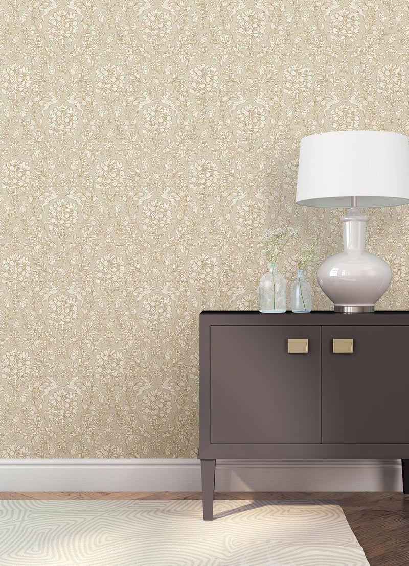 NuWallpaper Taupe Enchanted Peel & Stick Wallpaper - Image 3