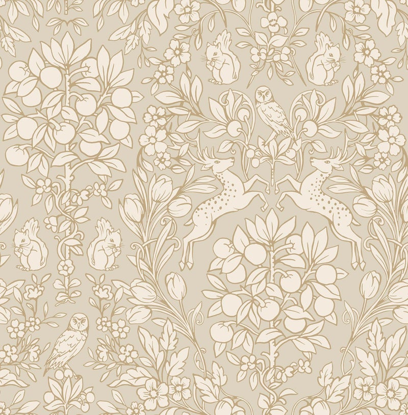 NuWallpaper Taupe Enchanted Peel & Stick Wallpaper - Image 1