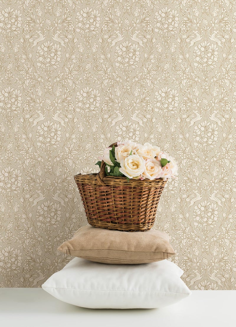 NuWallpaper Taupe Enchanted Peel & Stick Wallpaper - Image 2
