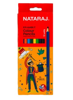 NATARAJ 12-Piece Erasable Colour Pencils With An Eraser And Sharpener  - Image 1