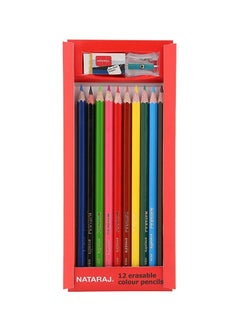 NATARAJ 12-Piece Erasable Colour Pencils With An Eraser And Sharpener  - Image 3