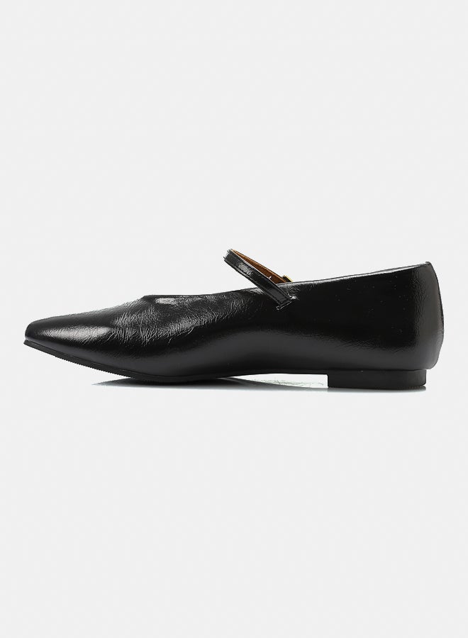 Dejavu Shoes FAN-DVTX-001 Plain Mary Jane Black Ballerina For Women - Image 4