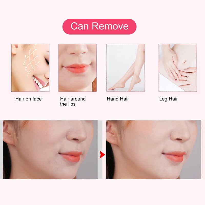 klarako Threading Hair Removal, Face Threading Hair Removal Electric Cotton Thread Epilator Body Hair Remover Threading Device Physical Removal Tool Eyebrow Threading Thread(Pink) - Image 2