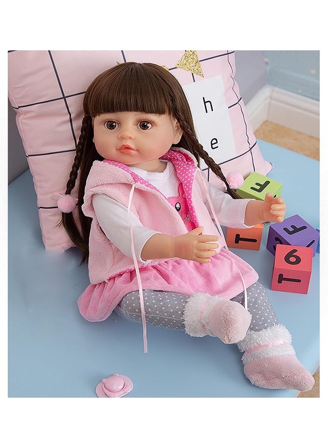 بيوينتي طفل جديد دمية 22 بوصة طفل جديد دمية نابض بالحياة ، لينة سيليكون دمية فتاة ، مع أفخم دمية الملابس ، ومناسبة للأطفال أكثر من 3 سنوات من العمر ( هـ ) - Image 5