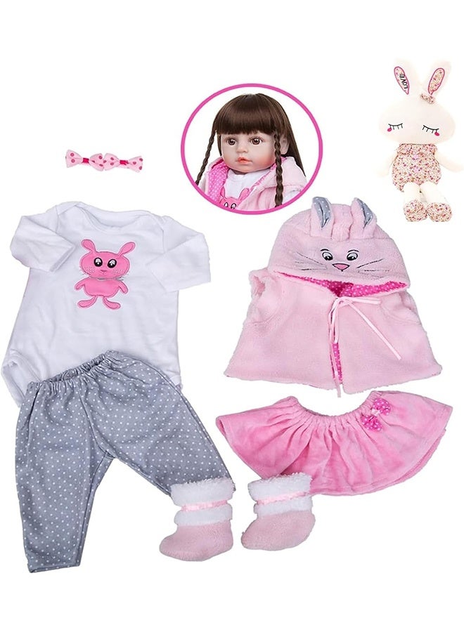 بيوينتي طفل جديد دمية 22 بوصة طفل جديد دمية نابض بالحياة ، لينة سيليكون دمية فتاة ، مع أفخم دمية الملابس ، ومناسبة للأطفال أكثر من 3 سنوات من العمر ( هـ ) - Image 3