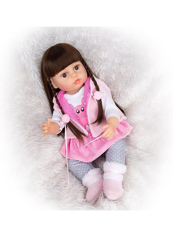 بيوينتي طفل جديد دمية 22 بوصة طفل جديد دمية نابض بالحياة ، لينة سيليكون دمية فتاة ، مع أفخم دمية الملابس ، ومناسبة للأطفال أكثر من 3 سنوات من العمر ( هـ ) - Image 4