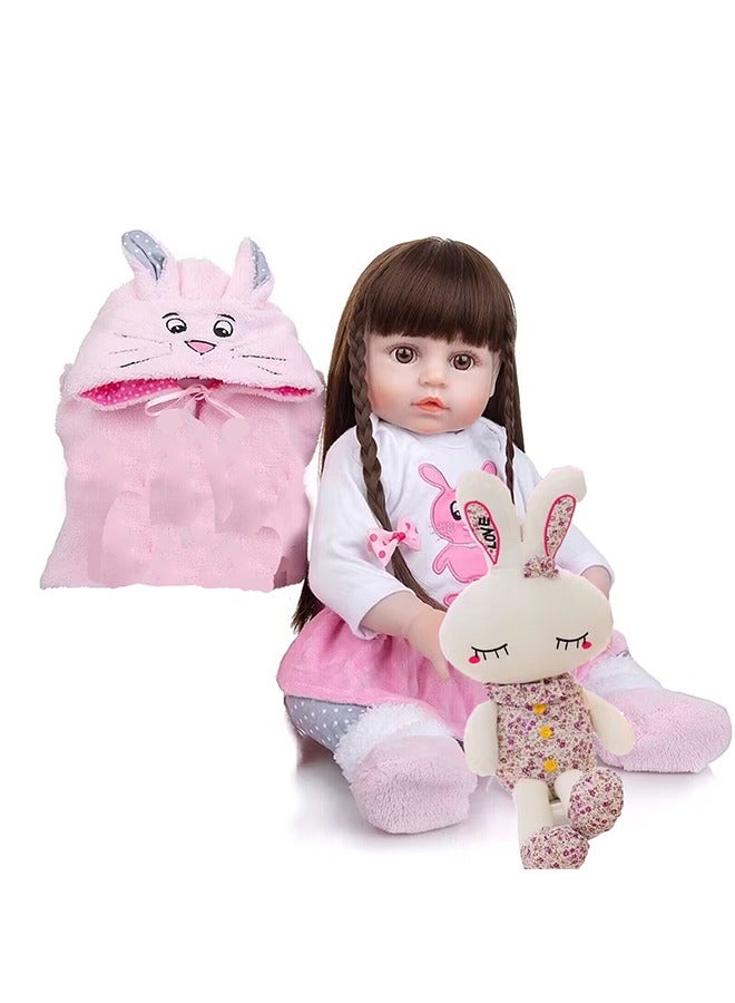 بيوينتي طفل جديد دمية 22 بوصة طفل جديد دمية نابض بالحياة ، لينة سيليكون دمية فتاة ، مع أفخم دمية الملابس ، ومناسبة للأطفال أكثر من 3 سنوات من العمر ( هـ ) - Image 2