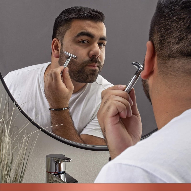 كينج سي جيليت ماكينة حلاقة الأمان ذات الحافة المزدوجة من كينج سي. جيليت للرجال + 5 شفرات، وزن 77 جرامًا - Image 2
