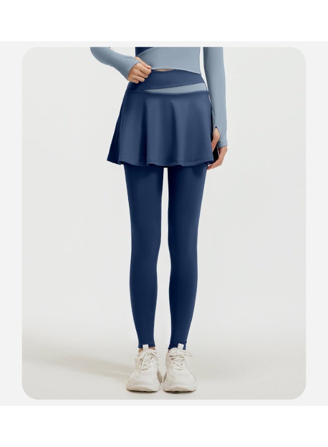 Tennis Skorts Cross-waist Skirted Legging Yoga Legging with Skirts Tennis Leggings Soft Stretchy Tennis Dresses Running - Image 2