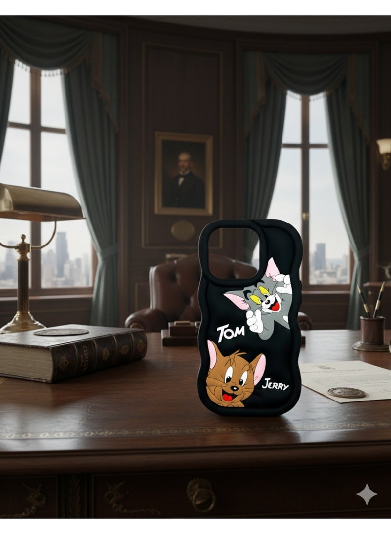 Grace Tom and Jerry 3D Cartoon Phone Case for iPhone 16 Pro – Cute  Character Protective Cover - Image 5
