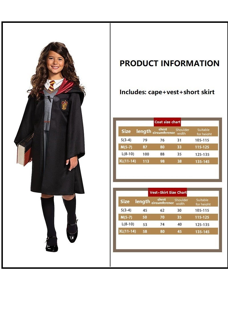 مجموعة زي لعب الدور من 3 قطع للبنات Costplay بما في ذلك سترة ، تنورة ، معطف - Image 2