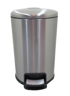 LACOT GENERAL TRADING LLC Stainless Steel Round Soft Close Pedal Dustbin With Lid And Bucket Silver  - Image 1
