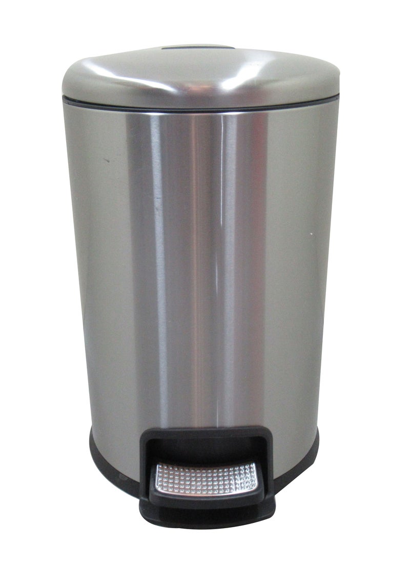 LACOT GENERAL TRADING LLC - Stainless Steel Round Soft Close Pedal Dustbin With Lid And Bucket Silver - Image 1