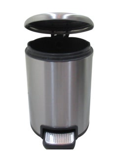LACOT GENERAL TRADING LLC Stainless Steel Round Soft Close Pedal Dustbin With Lid And Bucket Silver  - Image 2