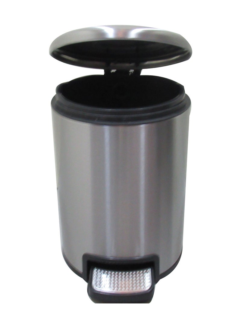 LACOT GENERAL TRADING LLC - Stainless Steel Round Soft Close Pedal Dustbin With Lid And Bucket Silver - Image 1