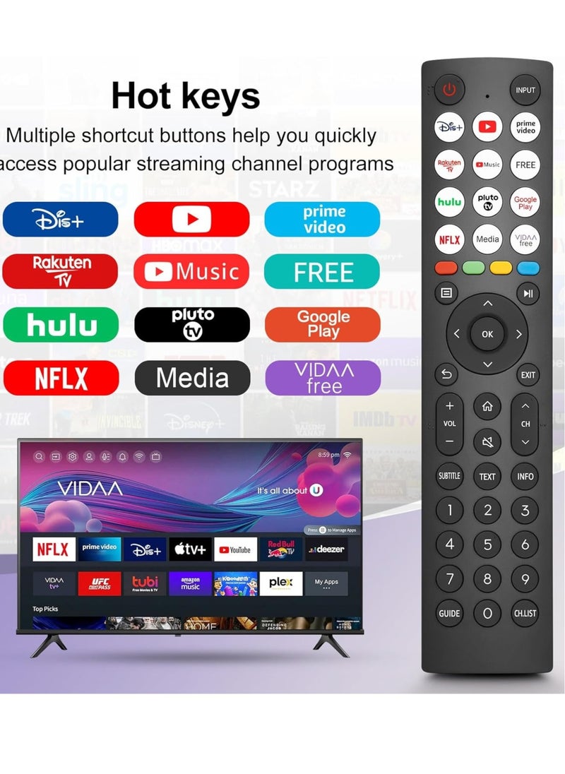 NEW Universal TV Remote for Hisense – EN2Q36H Replacement Remote Control for Hisense VIDAA 4K, HDTV, FHD, QLED, LCD, LED Smart TVs