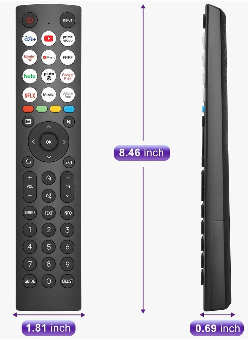 NEW Universal TV Remote for Hisense – EN2Q36H Replacement Remote Control for Hisense VIDAA 4K, HDTV, FHD, QLED, LCD, LED Smart TVs