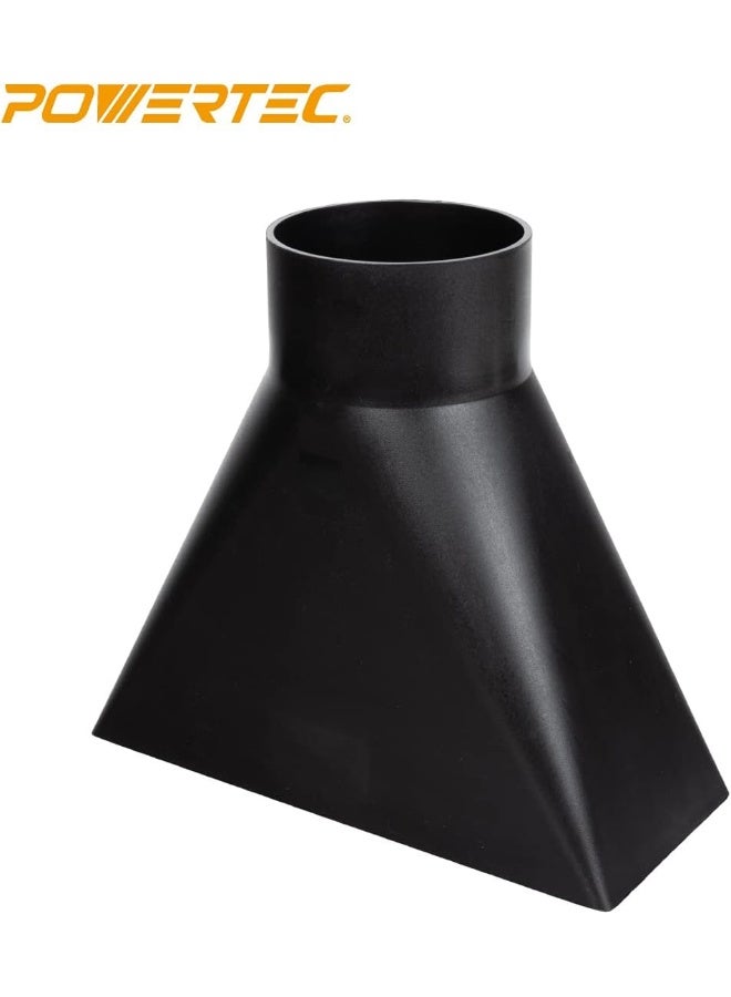 POWERTEC 70151 Dust Hood Rectangular Shape, Funneled 4-Inch Fitting By 10-Inch Wide Attachment for Dust Collection - Image 2