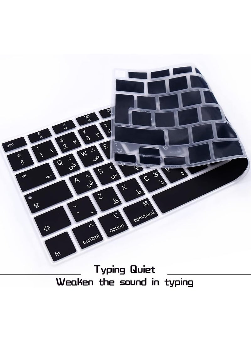 HRH HRH Ultra Thin Arabic Language Silicone Keyboard Cover Skin for MacBook Air 13 Inch 2020 with Touch ID (MODLE A2179 and A2337 M1 Chip,UK/EU Layout) Keyboard... - Image 4